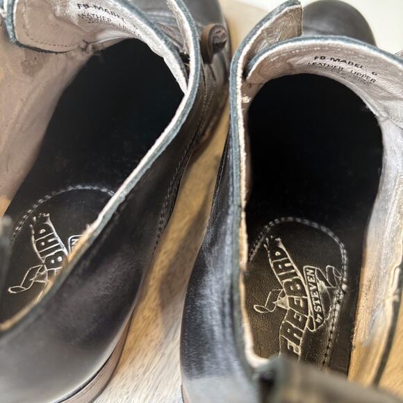 New in Box Freebird by Steven Mabel Black Leather Ankle Booties Women’s Size 6 - Picture 10 of 12